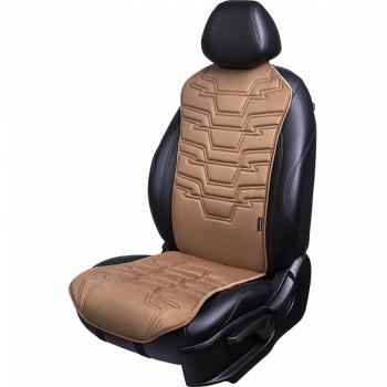 2 579 р. Накидка на сиденье (1 место Афины) ЛЮКС ст ФОРТ Lord Autofashion   (бежевый, строчка коричневая )  с доставкой в г. Пермь. Увеличить фотографию 11