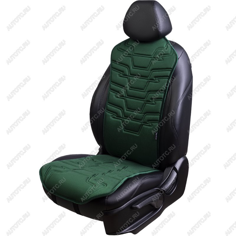 2 579 р. Накидка на сиденье (1 место Афины) ЛЮКС ст ФОРТ Lord Autofashion   (зеленый, строчка темно-зеленая)  с доставкой в г. Пермь