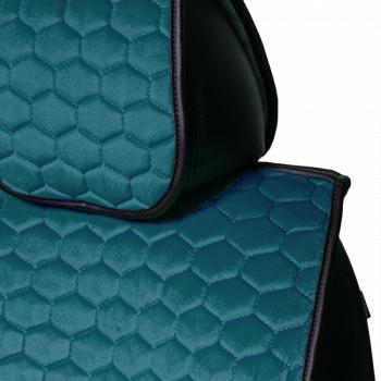 3 299 р. Накидка на сиденье (2 места Афины) ТЕЙЛОР ст СОТА Lord Autofashion   (бирюзовый, строчка бежевая)  с доставкой в г. Пермь. Увеличить фотографию 2