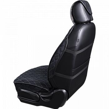 3 099 р. Накидка на сиденье (2 места Софа) ФЕНИКС ст РОМБ Lord Autofashion   (черный, строчка бежевая)  с доставкой в г. Пермь. Увеличить фотографию 3
