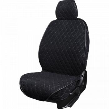 3 099 р. Накидка на сиденье (2 места Софа) ФЕНИКС ст РОМБ Lord Autofashion   (черный, строчка бежевая)  с доставкой в г. Пермь. Увеличить фотографию 4