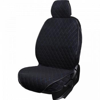 3 099 р. Накидка на сиденье (2 места Софа) ФЕНИКС ст РОМБ Lord Autofashion   (черный, строчка синяя)  с доставкой в г. Пермь. Увеличить фотографию 3