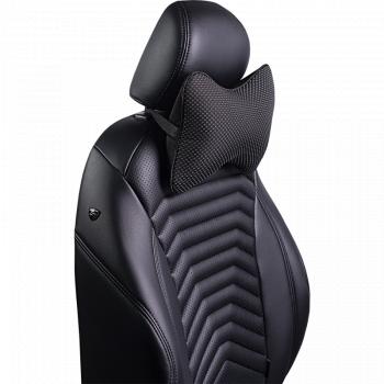 287 р. Подушка-косточка (жаккард) Lord Autofashion   (черный, строчка Ёж белая)  с доставкой в г. Пермь. Увеличить фотографию 4