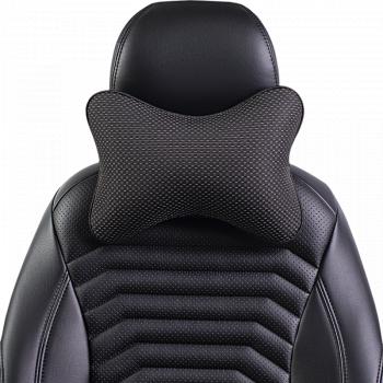 287 р. Подушка-косточка (жаккард) Lord Autofashion   (черный, строчка Ёж белая)  с доставкой в г. Пермь. Увеличить фотографию 7