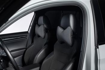 287 р. Подушка-косточка (жаккард) Lord Autofashion   (черный, строчка Зигзаг серая)  с доставкой в г. Пермь. Увеличить фотографию 3