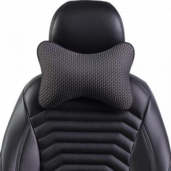287 р. Подушка-косточка (жаккард) Lord Autofashion   (черный, строчка Зигзаг серая)  с доставкой в г. Пермь. Увеличить фотографию 7