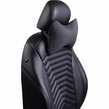 287 р. Подушка-косточка (жаккард) Lord Autofashion   (черный, строчка Прямоугольник черная)  с доставкой в г. Пермь. Увеличить фотографию 3
