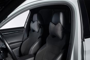 287 р. Подушка-косточка (жаккард) Lord Autofashion   (черный, строчка Прямоугольник черная)  с доставкой в г. Пермь. Увеличить фотографию 2