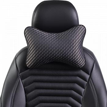 287 р. Подушка-косточка (жаккард) Lord Autofashion   (черный, строчка Ромб 3D серая)  с доставкой в г. Пермь. Увеличить фотографию 7