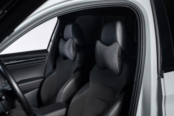 287 р. Подушка-косточка (жаккард) Lord Autofashion   (черный, строчка Ромб 3D серая)  с доставкой в г. Пермь. Увеличить фотографию 2