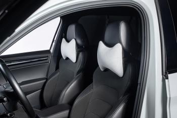 339 р. Подушка-косточка (Илана+Орегон) Lord Autofashion Hyundai Matrix 1 FC дорестайлинг (2001-2005) (черный, строчка белая)  с доставкой в г. Пермь. Увеличить фотографию 4