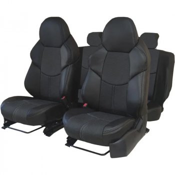 Комплект чехлов сидений (экокожа-жаккард) PREMIUM-AVTO Foton BJ1049 (2007-2025) (Черный)