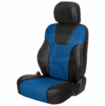 5 849 р. Комплект универсальных чехлов (экокожа) R.SPORT PLUS   (чёрный/синий)  с доставкой в г. Пермь. Увеличить фотографию 2