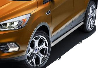Защита порогов d57 Slitkoff Ford Kuga  2 (2016-2019) рестайлинг (Сталь с полимерным покрытием в цвет серебристые)