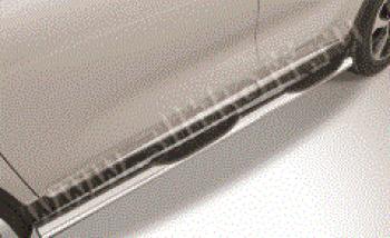 Защита порогов d76 с проступями Slitkoff Chery Tiggo T11 (2005-2013) дорестайлинг (нержавейка полированная)