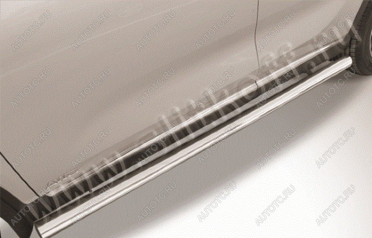 14 999 р. Защита порогов d76 труба Slitkoff Hyundai Tucson JM (2004-2010) (нержавейка полированная)  с доставкой в г. Пермь