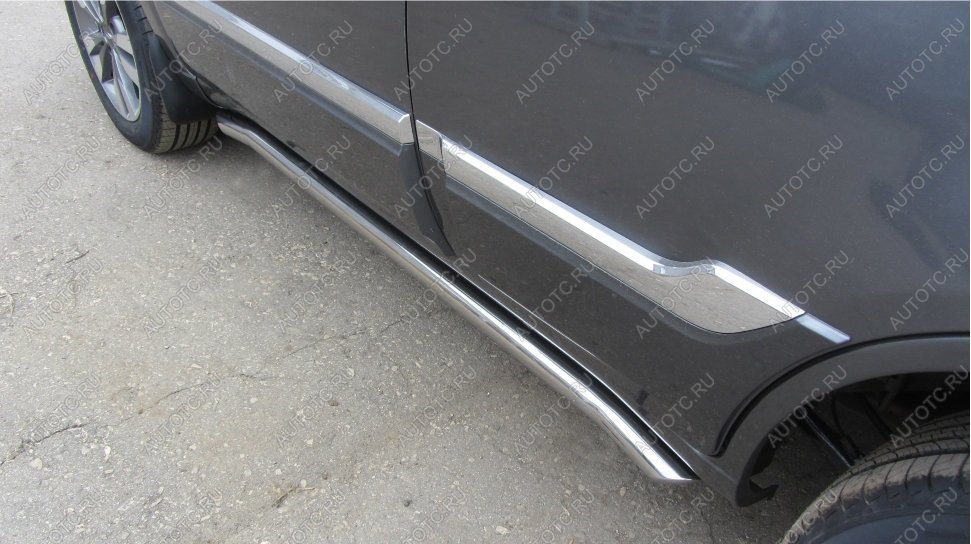 13 299 р. Защита порогов d57 с гибами Slitkoff Lexus NX300h Z10 дорестайлинг (2014-2017) (нержавейка полированная)  с доставкой в г. Пермь