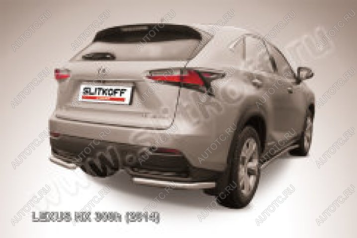 9 849 р. Защита заднего бампера уголки d57 Slitkoff  Lexus NX300h  Z10 (2014-2017) дорестайлинг (нержавейка полированная)  с доставкой в г. Пермь
