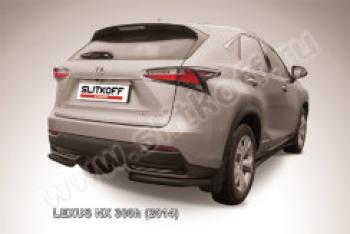 9 849 р. Защита заднего бампера уголки d57 Slitkoff  Lexus NX300h  Z10 (2014-2017) дорестайлинг (нержавейка полированная)  с доставкой в г. Пермь. Увеличить фотографию 2