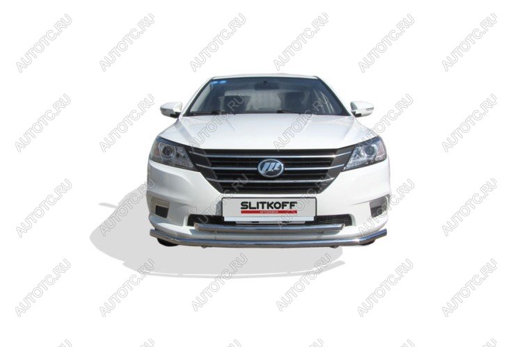 8 599 р. Защита переднего бампера d42 + d42 Slitkoff  Lifan Solano (2016-2025)  дорестайлинг (нержавейка полированная)  с доставкой в г. Пермь