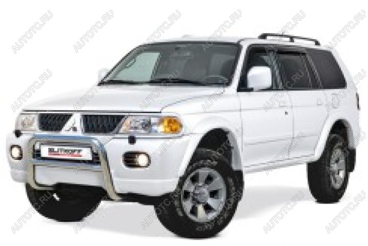 24 449 р. Защита переднего бампера кенгурятник d57 низкий Slitkoff  Mitsubishi Pajero Sport  PA (2004-2008) рестайлинг (нержавейка полированная)  с доставкой в г. Пермь