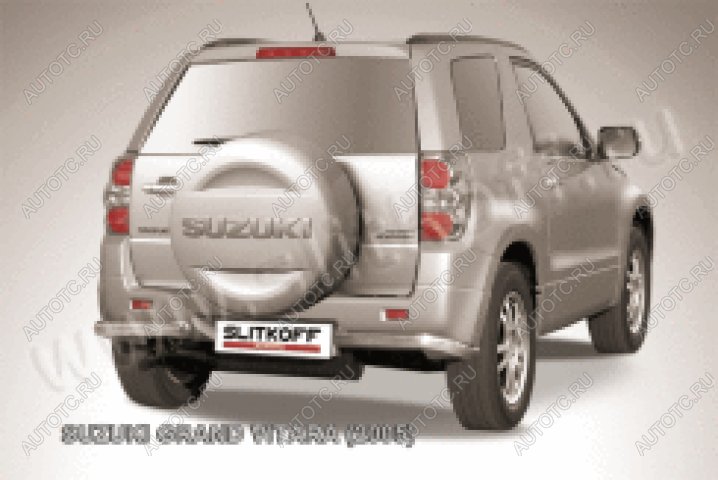 7 349 р. Защита заднего бампера уголки d57 Slitkoff Suzuki Grand Vitara JT 3 двери дорестайлинг (2005-2008) (нержавейка полированная)  с доставкой в г. Пермь