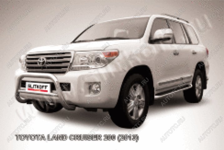 35 799 р. Защита переднего бампера кенгурятник d76 низкий Slitkoff  Toyota Land Cruiser  200 (2012-2015) 1-ый рестайлинг (нержавейка полированная)  с доставкой в г. Пермь