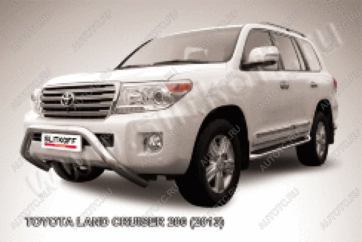 29 899 р. Защита переднего бампера кенгурятник d76 низкий мини Slitkoff  Toyota Land Cruiser  200 (2012-2015) 1-ый рестайлинг (нержавейка полированная)  с доставкой в г. Пермь