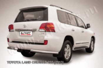 Защита заднего бампера уголки d76 Slitkoff Toyota Land Cruiser  200 (2012-2015) 1-ый рестайлинг (нержавейка полированная)