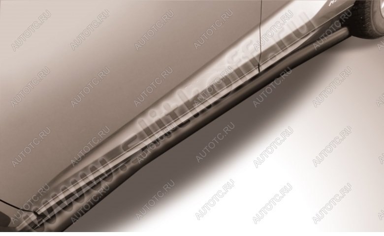 10 949 р. Защита порогов d76 с гибами Slitkoff  Chery Tiggo 3 (2014-2020) (сталь с полимерным покрытием, цвет черный)  с доставкой в г. Пермь