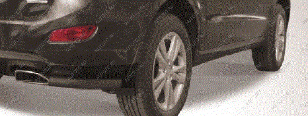 5 749 р. Защита заднего бампера уголки d57 Slitkoff Chery Tiggo 7 (2016-2020) ( Сталь с полимерным покрытием в цвет черный)  с доставкой в г. Пермь
