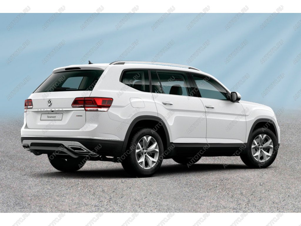 10 549 р. Защита заднего бампера d57 скоба Slitkoff  Volkswagen Teramont  CA1 (2016-2020) дорестайлинг (Сталь с полимерным покрытием в цвет черный)  с доставкой в г. Пермь