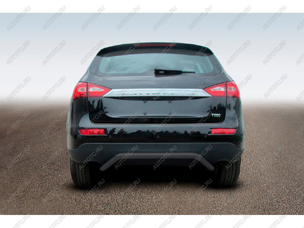 7 999 р. Защита заднего бампера d57 скоба Slitkoff Zotye T600 (2014-2021) (Сталь с полимерным покрытием в цвет черный)  с доставкой в г. Пермь