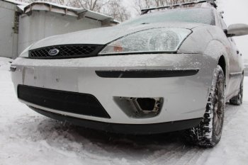 2 899 р. Защитная сетка в бампер (ячейка 3х7 мм) Alfeco Стандарт  Ford Focus  1 (2001-2005) седан рестайлинг, универсал рестайлинг, хэтчбэк 3 дв. рестайлинг, хэтчбэк 5 дв. рестайлинг (Чёрная)  с доставкой в г. Пермь. Увеличить фотографию 3