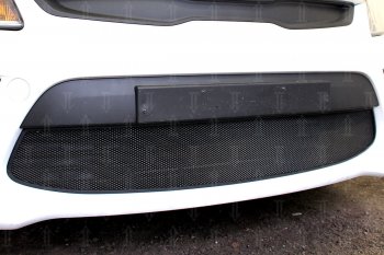3 149 р. Защитная сетка в бампер (низ, ячейка 3х7 мм) Alfeco Стандарт KIA Rio 4 FB дорестайлинг седан (2016-2020) (Чёрная)  с доставкой в г. Пермь. Увеличить фотографию 4