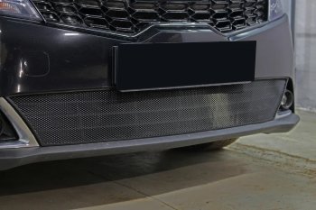 3 199 р. Защитная сетка в бампер (низ, ячейка 3х7 мм) Alfeco Стандарт KIA Rio X рестайлинг (2020-2025) (Чёрная)  с доставкой в г. Пермь. Увеличить фотографию 4