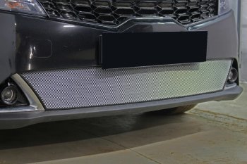3 299 р. Защитная сетка в бампер (низ, ячейка 3х7 мм) Alfeco Стандарт KIA Rio X рестайлинг (2020-2025) (Хром)  с доставкой в г. Пермь. Увеличить фотографию 2