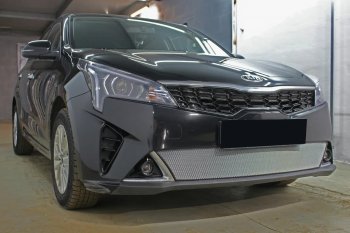 3 299 р. Защитная сетка в бампер (низ, ячейка 3х7 мм) Alfeco Стандарт KIA Rio X рестайлинг (2020-2025) (Хром)  с доставкой в г. Пермь. Увеличить фотографию 4