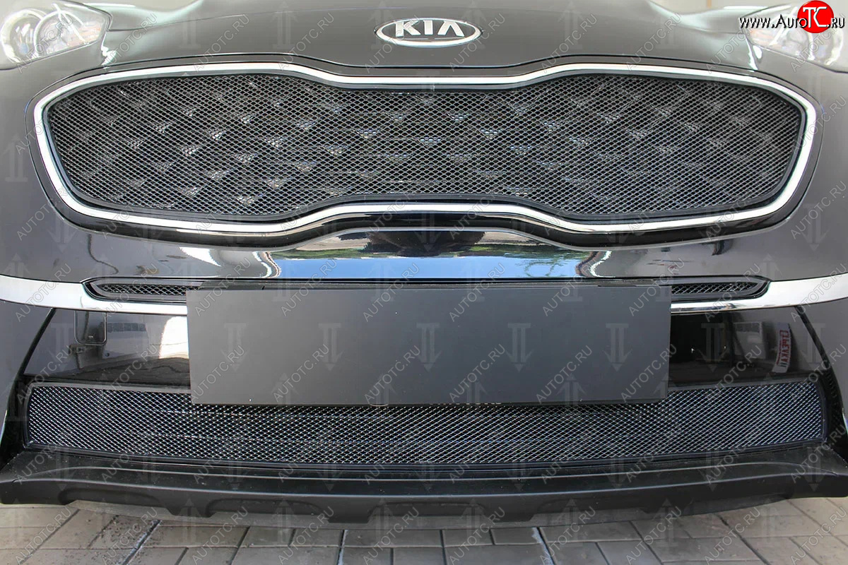 2 999 р. Защитная сетка в бампер (низ, ячейка 3х7 мм) Alfeco Стандарт  KIA Sportage  4 QL (2018-2022) рестайлинг (Чёрная)  с доставкой в г. Пермь