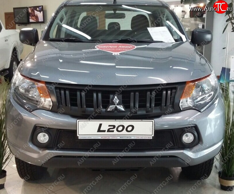 2 899 р. Защитная сетка в бампер (низ, ячейка 3х7 мм) Alfeco Стандарт Mitsubishi L200 5 KK,KL дорестайлинг (2015-2019) (Чёрная) с доставкой в г. Пермь Увеличить фотографию 1 2 899 р. Защитная сетка в бампер (низ, ячейка 3х7 мм) Alfeco Стандарт Mitsubishi L200 5 KK,KL дорестайлинг (2015-2019) (Чёрная) с доставкой в г. Пермь