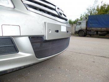 2 999 р. Защитная сетка в бампер (низ, ячейка 3х7 мм) Стрелка11 Стандарт Nissan Almera G15 седан (2012-2019) (Чёрная)  с доставкой в г. Пермь. Увеличить фотографию 2