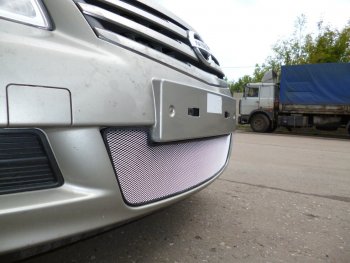 3 179 р. Защитная сетка в бампер (низ, ячейка 3х7 мм) Стрелка11 Стандарт Nissan Almera G15 седан (2012-2019) (Хром)  с доставкой в г. Пермь. Увеличить фотографию 2