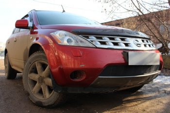 3 099 р. Защитная сетка в бампер (низ, ячейка 3х7 мм) Стрелка11 Стандарт Nissan Murano 1 Z50 (2002-2009) (Чёрная)  с доставкой в г. Пермь. Увеличить фотографию 2