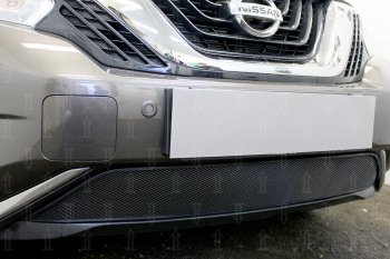 3 699 р. Защитная сетка в бампер (низ, ячейка 3х7 мм) Стрелка11 Стандарт Nissan Murano 3 Z52 дорестайлинг (2015-2022) (Чёрная)  с доставкой в г. Пермь. Увеличить фотографию 3