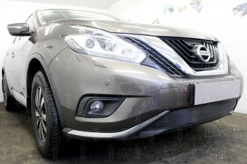 3 699 р. Защитная сетка в бампер (низ, ячейка 3х7 мм) Стрелка11 Стандарт Nissan Murano 3 Z52 дорестайлинг (2015-2022) (Чёрная)  с доставкой в г. Пермь. Увеличить фотографию 4