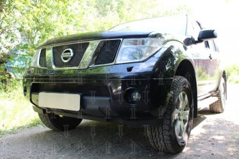2 899 р. Защитная сетка в бампер (низ, ячейка 3х7 мм) Стрелка11 Стандарт Nissan Pathfinder R51 дорестайлинг (2004-2007) (Чёрная)  с доставкой в г. Пермь. Увеличить фотографию 2