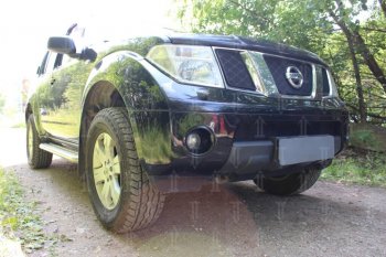 2 899 р. Защитная сетка в бампер (низ, ячейка 3х7 мм) Стрелка11 Стандарт Nissan Pathfinder R51 дорестайлинг (2004-2007) (Чёрная)  с доставкой в г. Пермь. Увеличить фотографию 3