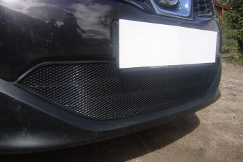 3 489 р. Защитная сетка в бампер (низ, ячейка 3х7 мм) Стрелка11 Стандарт Nissan Qashqai +2 1 J10 рестайлинг (2010-2014) (Чёрная)  с доставкой в г. Пермь. Увеличить фотографию 2