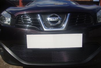 3 489 р. Защитная сетка в бампер (низ, ячейка 3х7 мм) Стрелка11 Стандарт Nissan Qashqai +2 1 J10 рестайлинг (2010-2014) (Чёрная)  с доставкой в г. Пермь. Увеличить фотографию 4