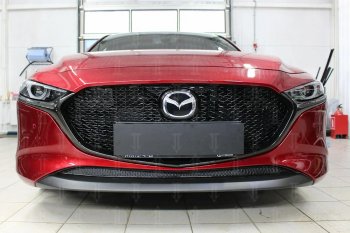 3 759 р. Защитная сетка в бампер (низ, ячейка 4х10 мм) Alfeco Премиум Mazda 3/Axela BP хэтчбэк (2019-2025) (Чёрная)  с доставкой в г. Пермь. Увеличить фотографию 2